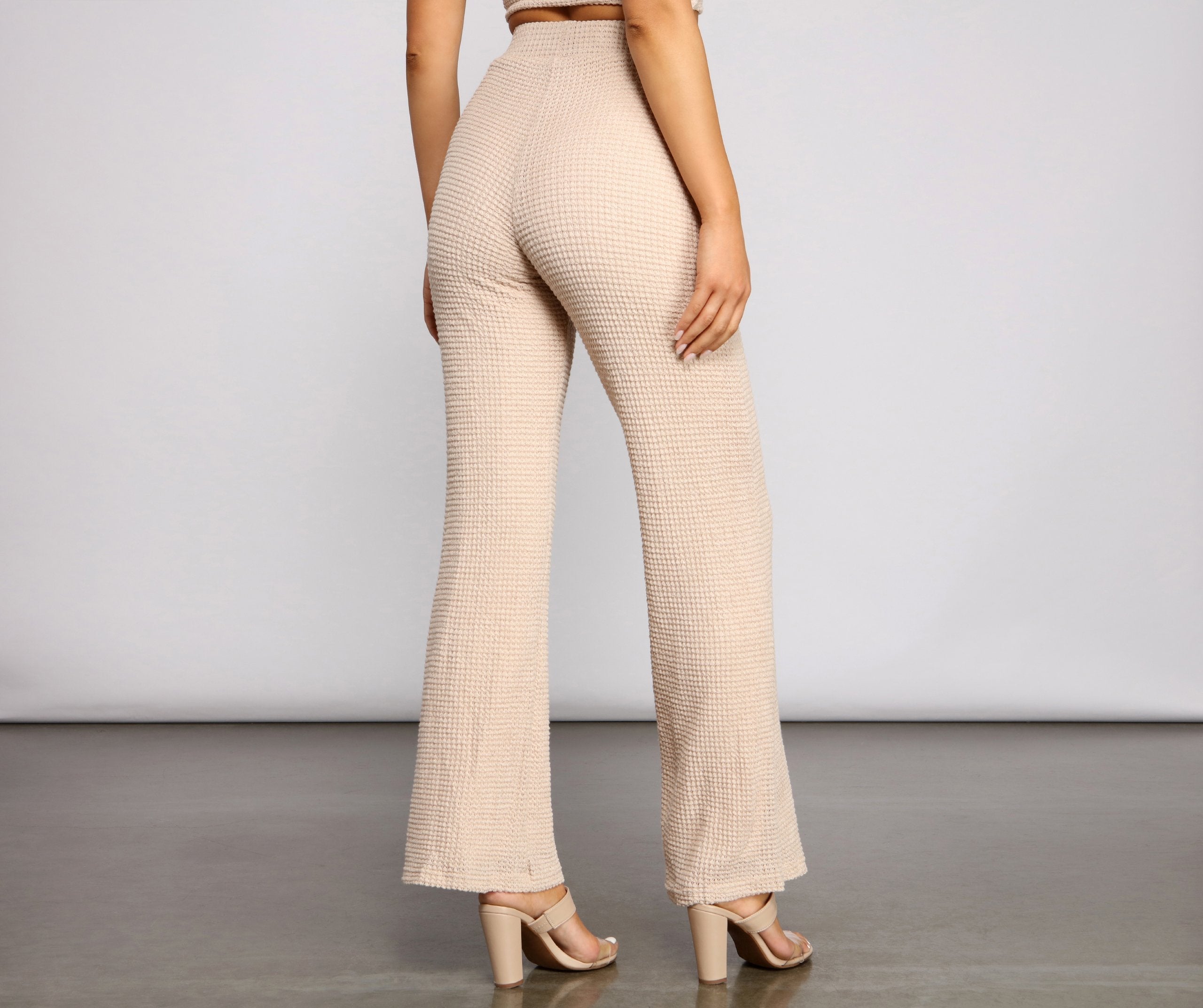 Trendy Textures High Waist Pants - Lady Occasions