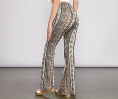 Bohemian Vibes Flared Elephant Print Pants - Lady Occasions