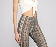 Bohemian Vibes Flared Elephant Print Pants - Lady Occasions