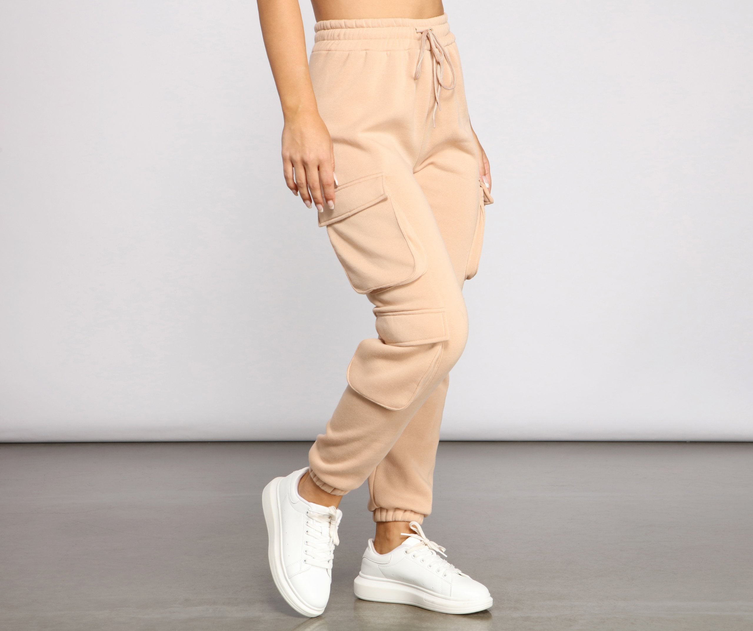 Low Profile High Waist Cargo Joggers - Lady Occasions