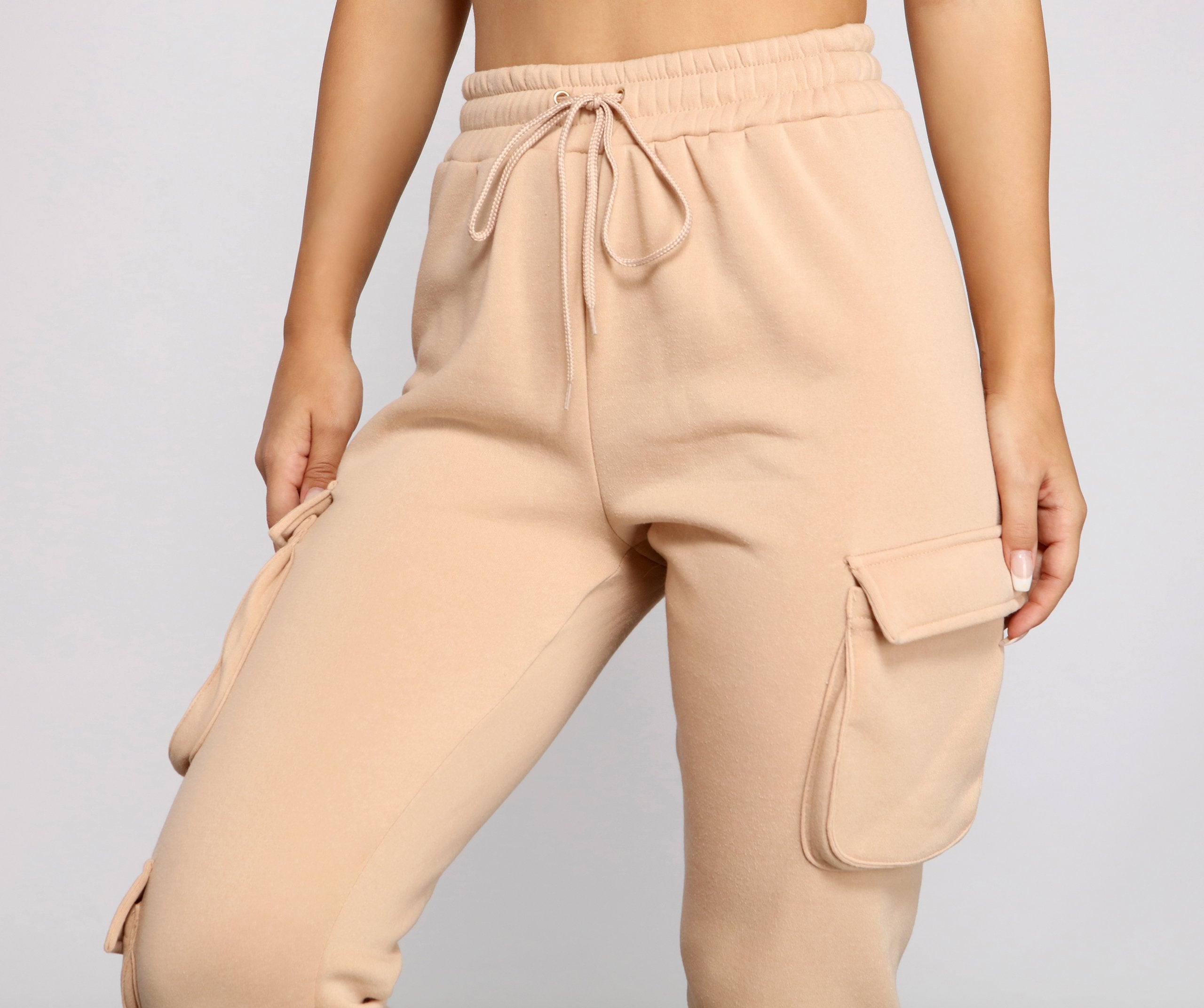 Low Profile High Waist Cargo Joggers - Lady Occasions