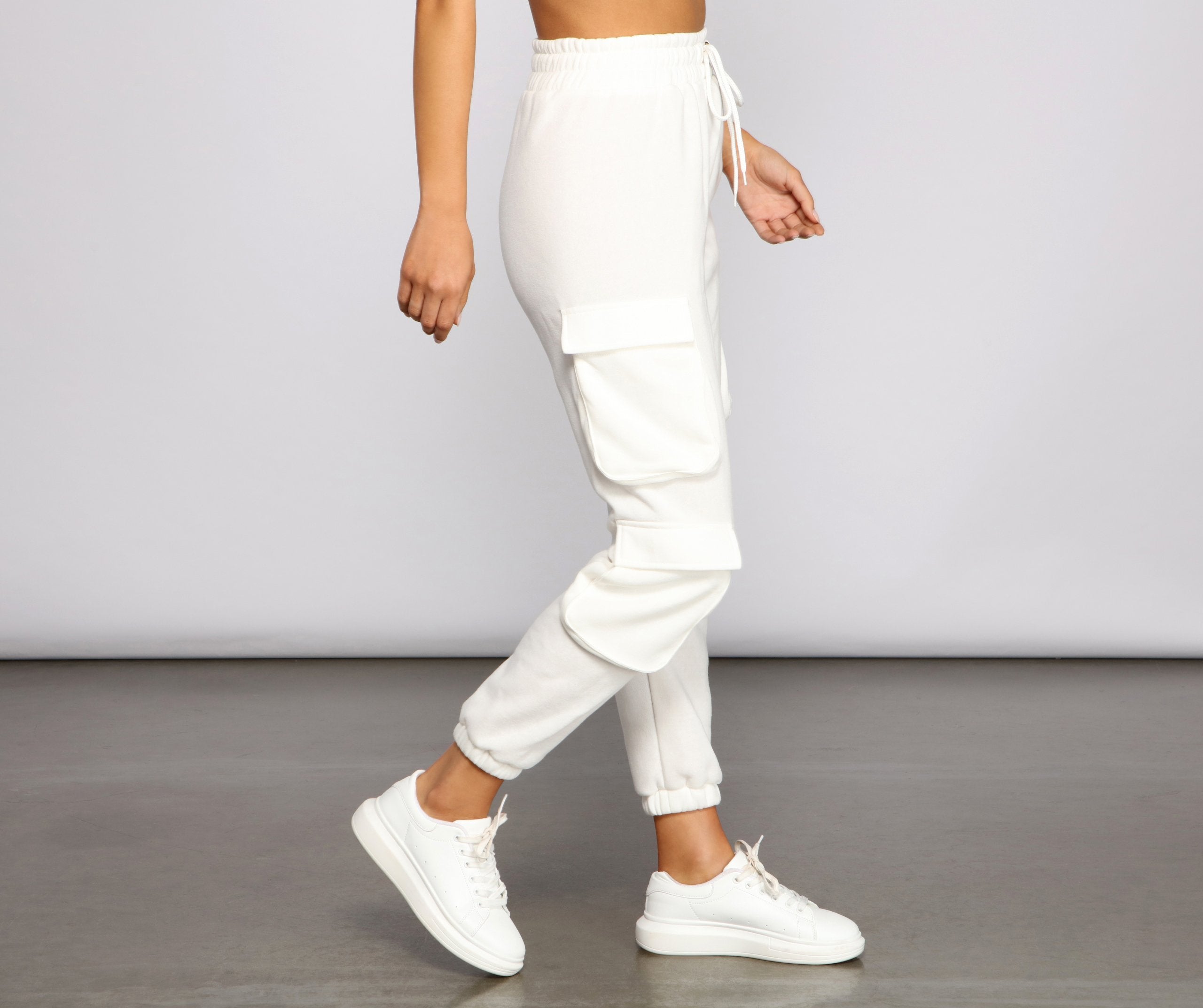 Low Profile High Waist Cargo Joggers - Lady Occasions