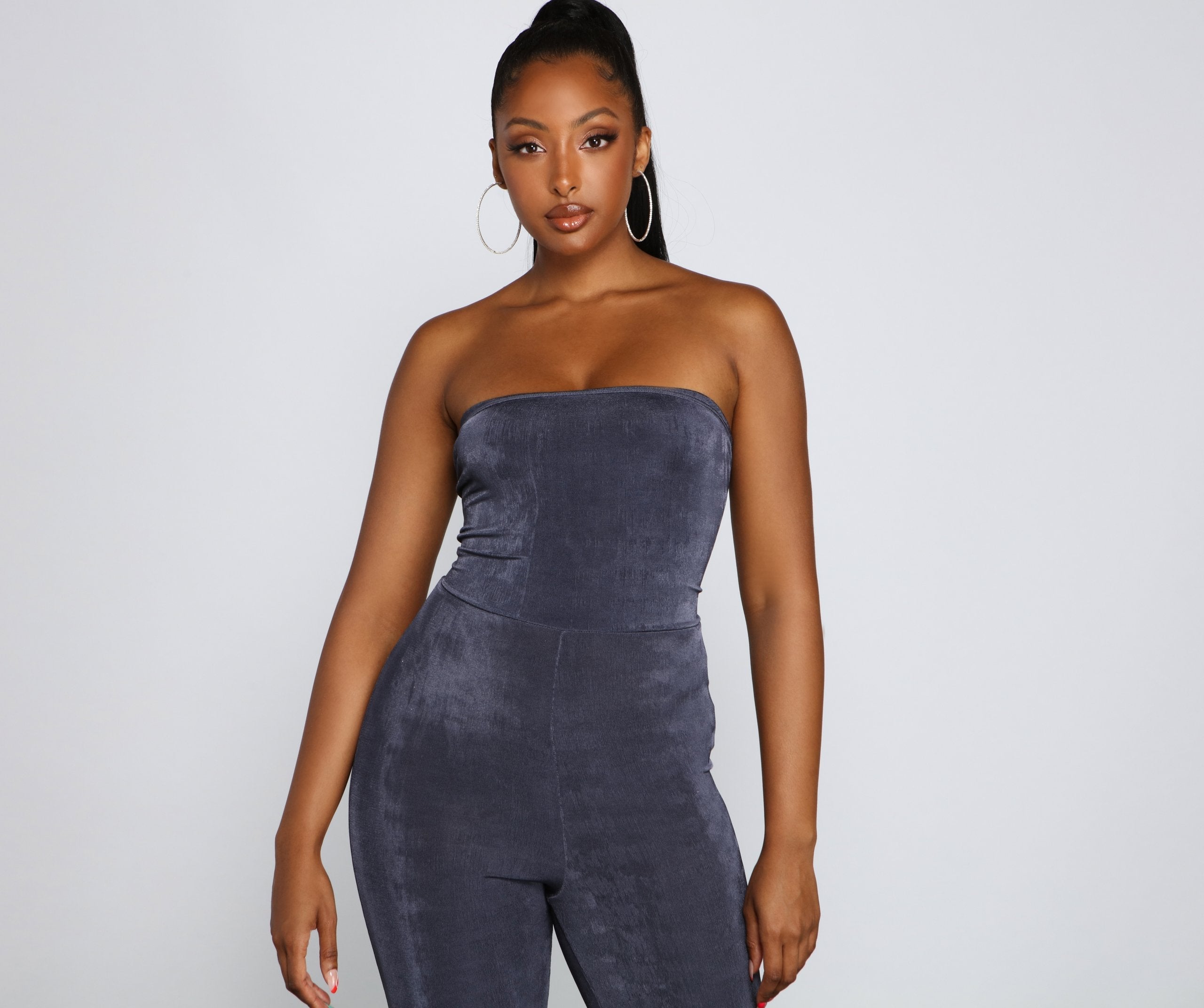 Style Icon Lace-Up Back Jumpsuit - Lady Occasions