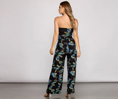 Island Vibes Floral Strapless Jumpsuit - Lady Occasions