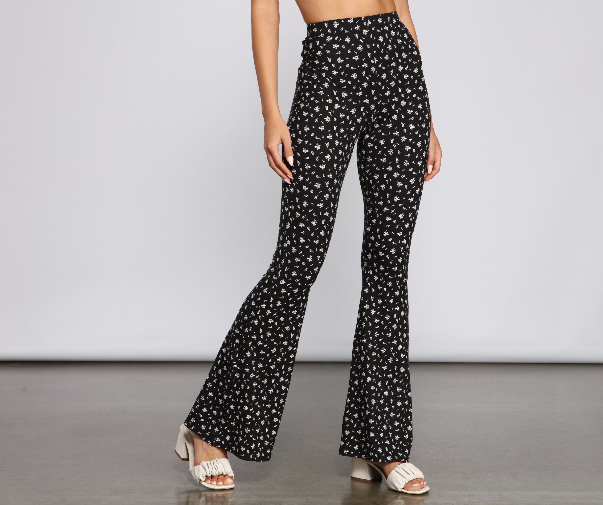 Fab And Fresh Floral Flared Pants - Lady Occasions