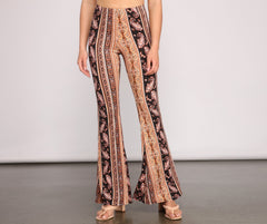 Good Vibes Paisley Flared Pants - Lady Occasions
