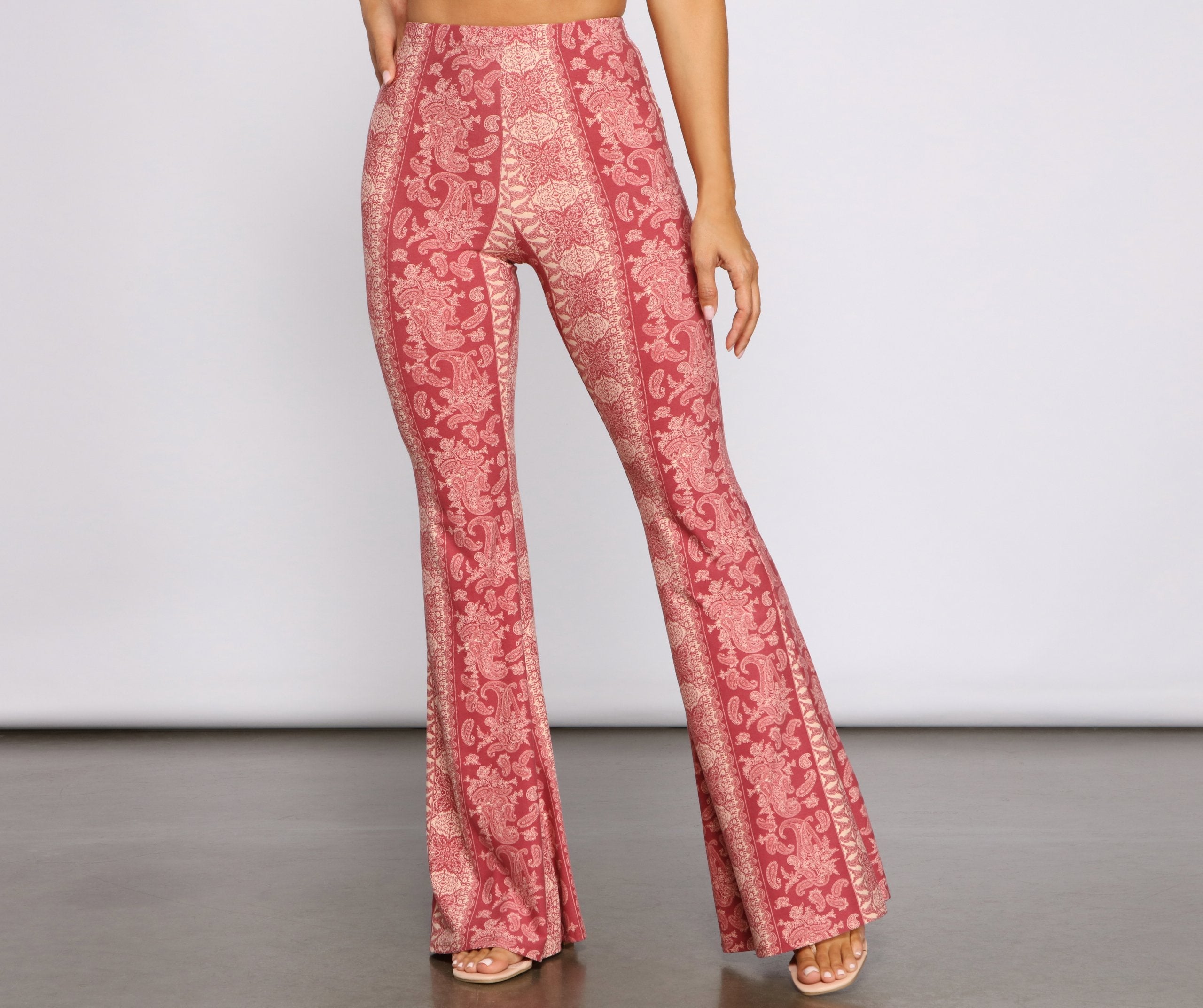 Bohemian Mood Paisley Flared Pants - Lady Occasions