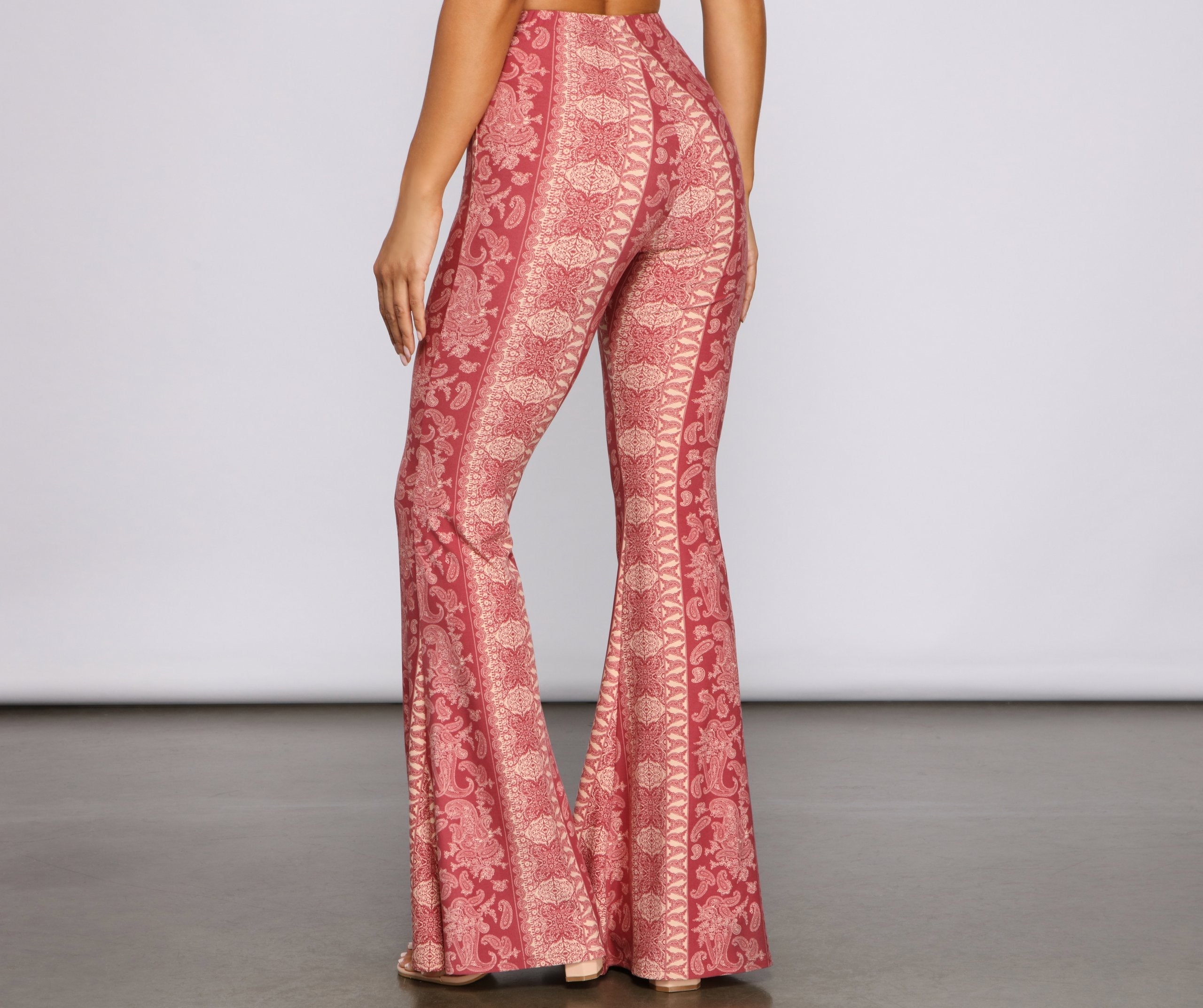 Bohemian Mood Paisley Flared Pants - Lady Occasions