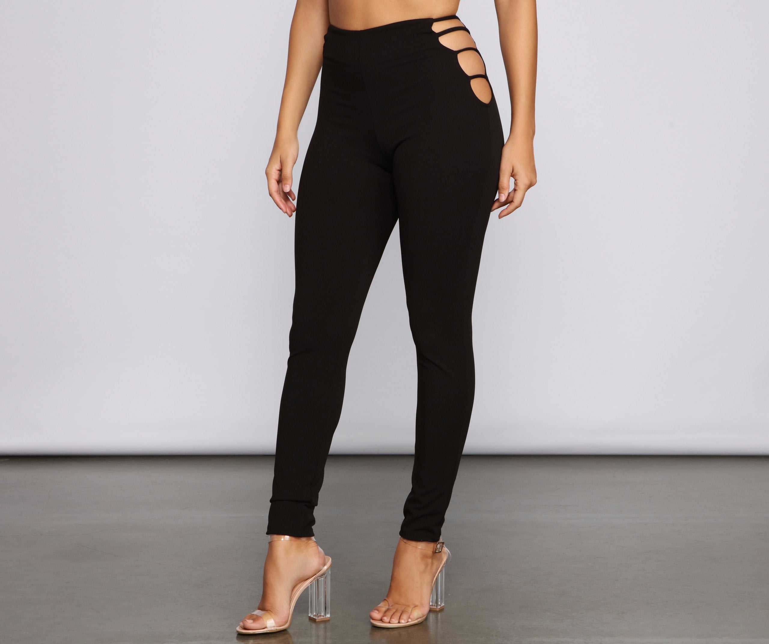 My Good Side Cutout Skinny Pants - Lady Occasions