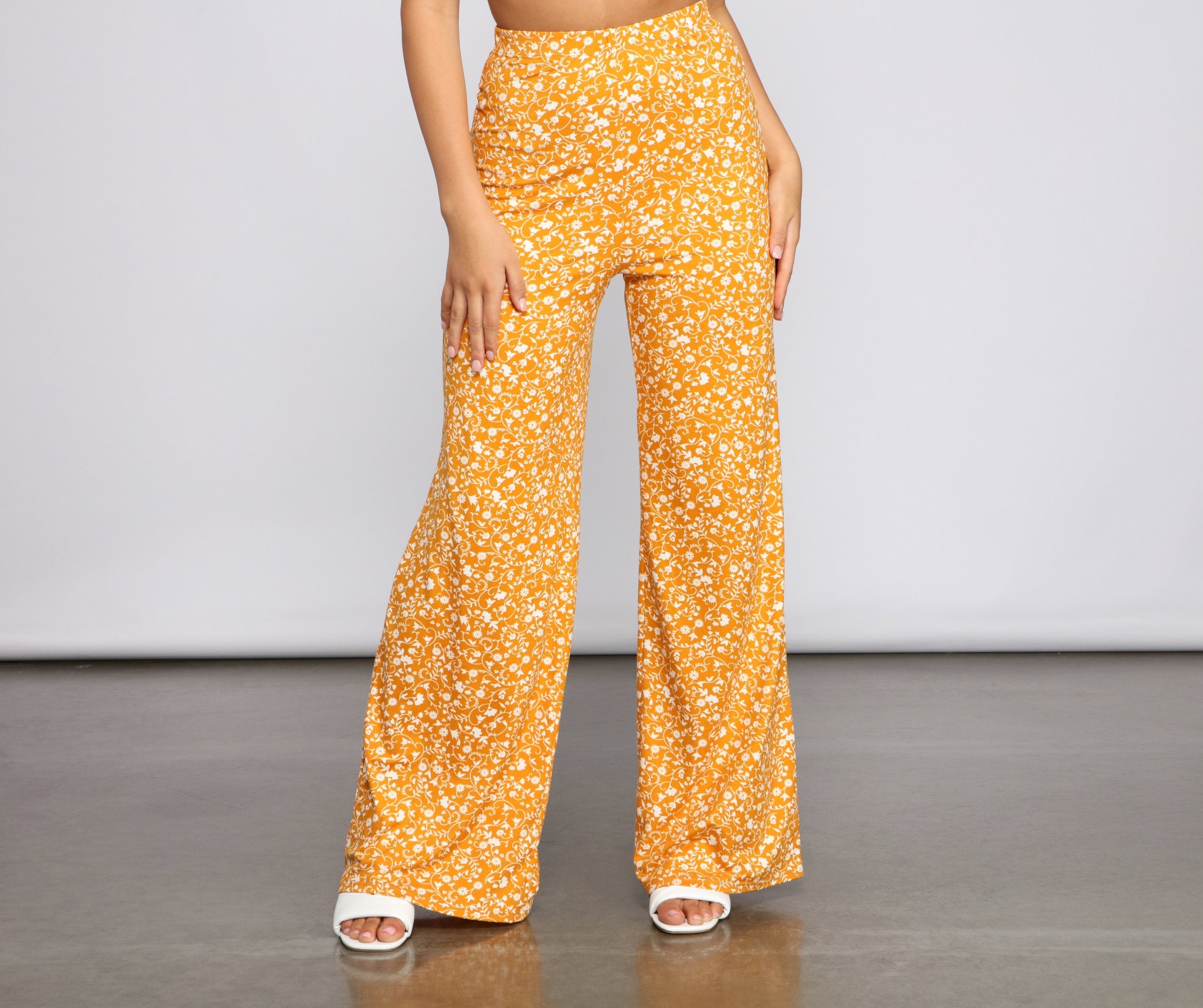 Floral Sensation High Waist Pants - Lady Occasions