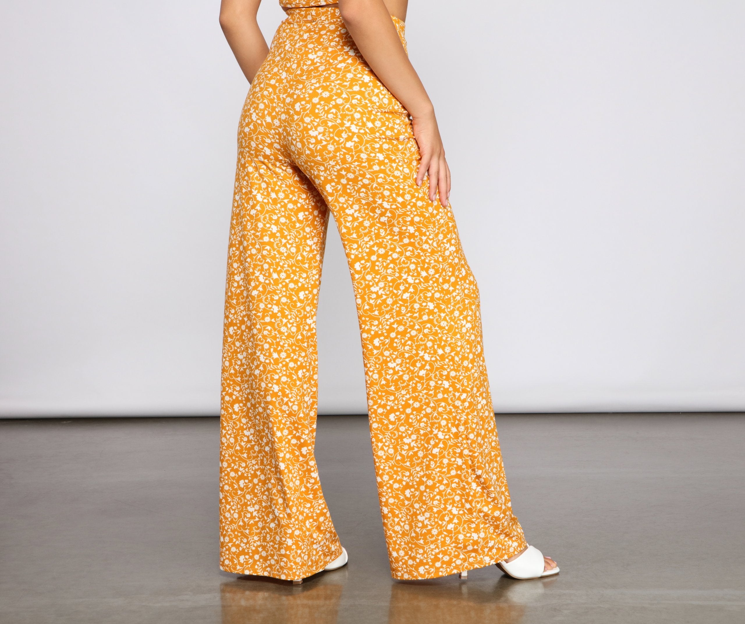 Floral Sensation High Waist Pants - Lady Occasions