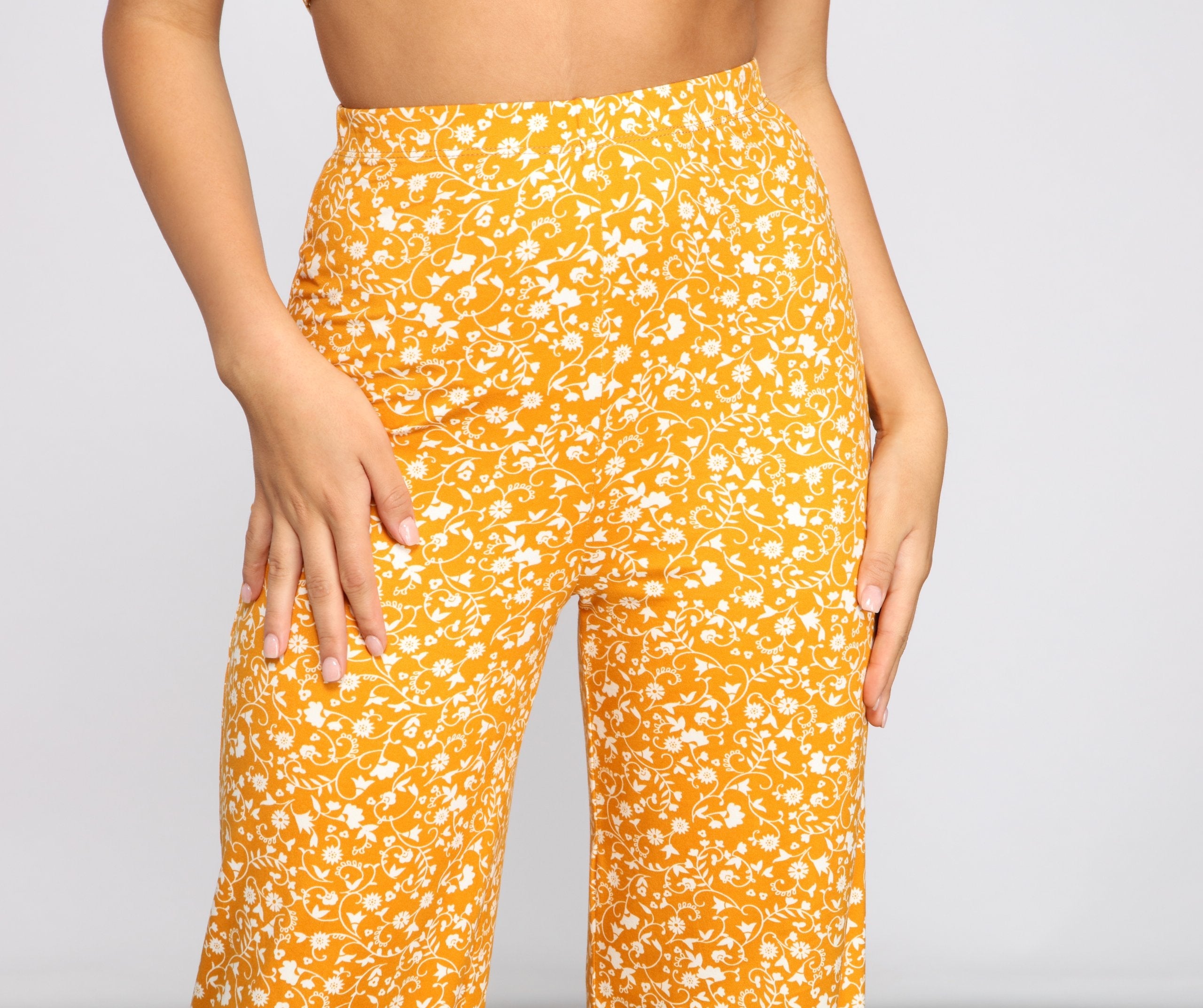 Floral Sensation High Waist Pants - Lady Occasions