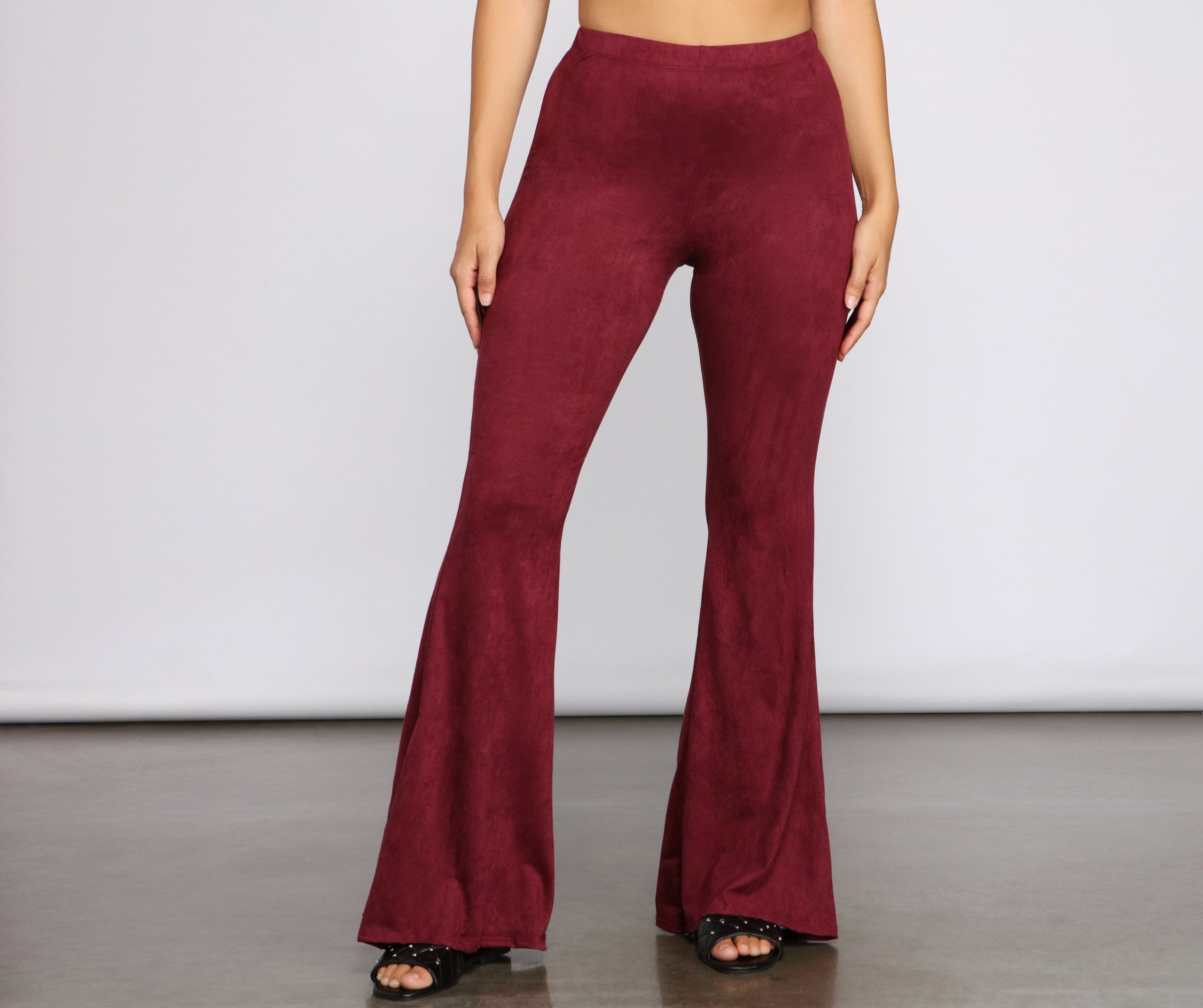 All That Flare Faux Suede Pants - Lady Occasions