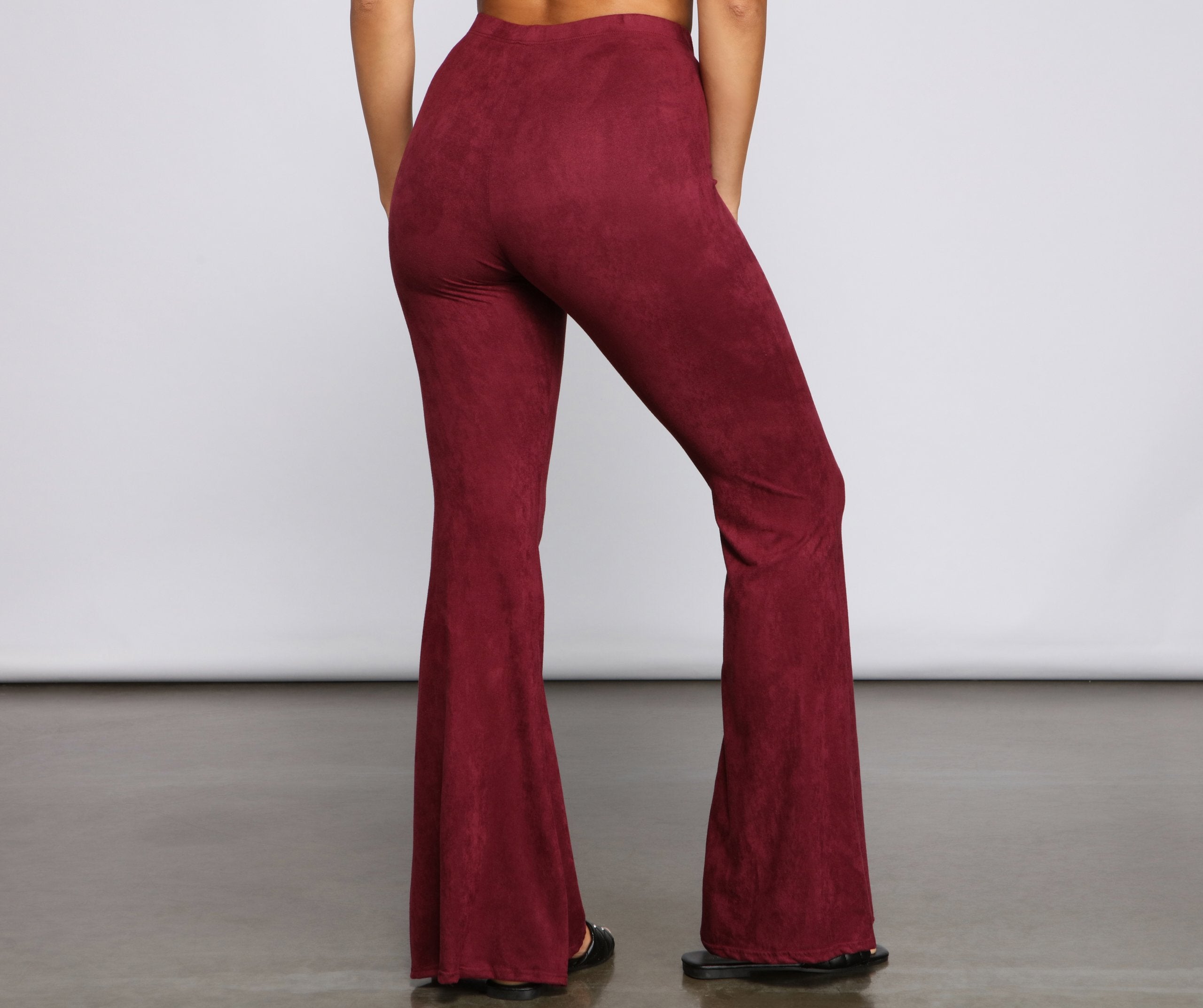 All That Flare Faux Suede Pants - Lady Occasions