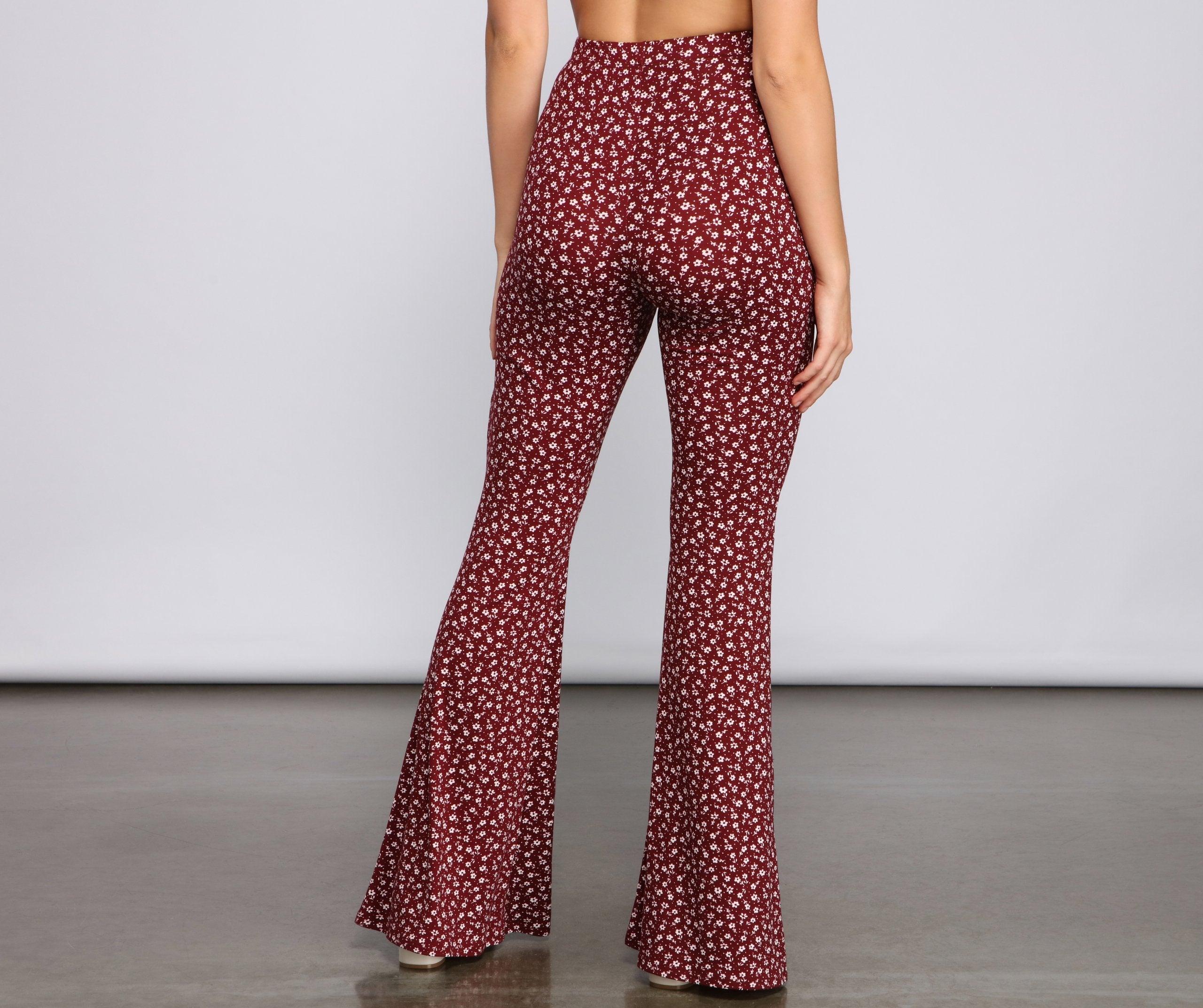 All That Flair Flared Floral Pants - Lady Occasions