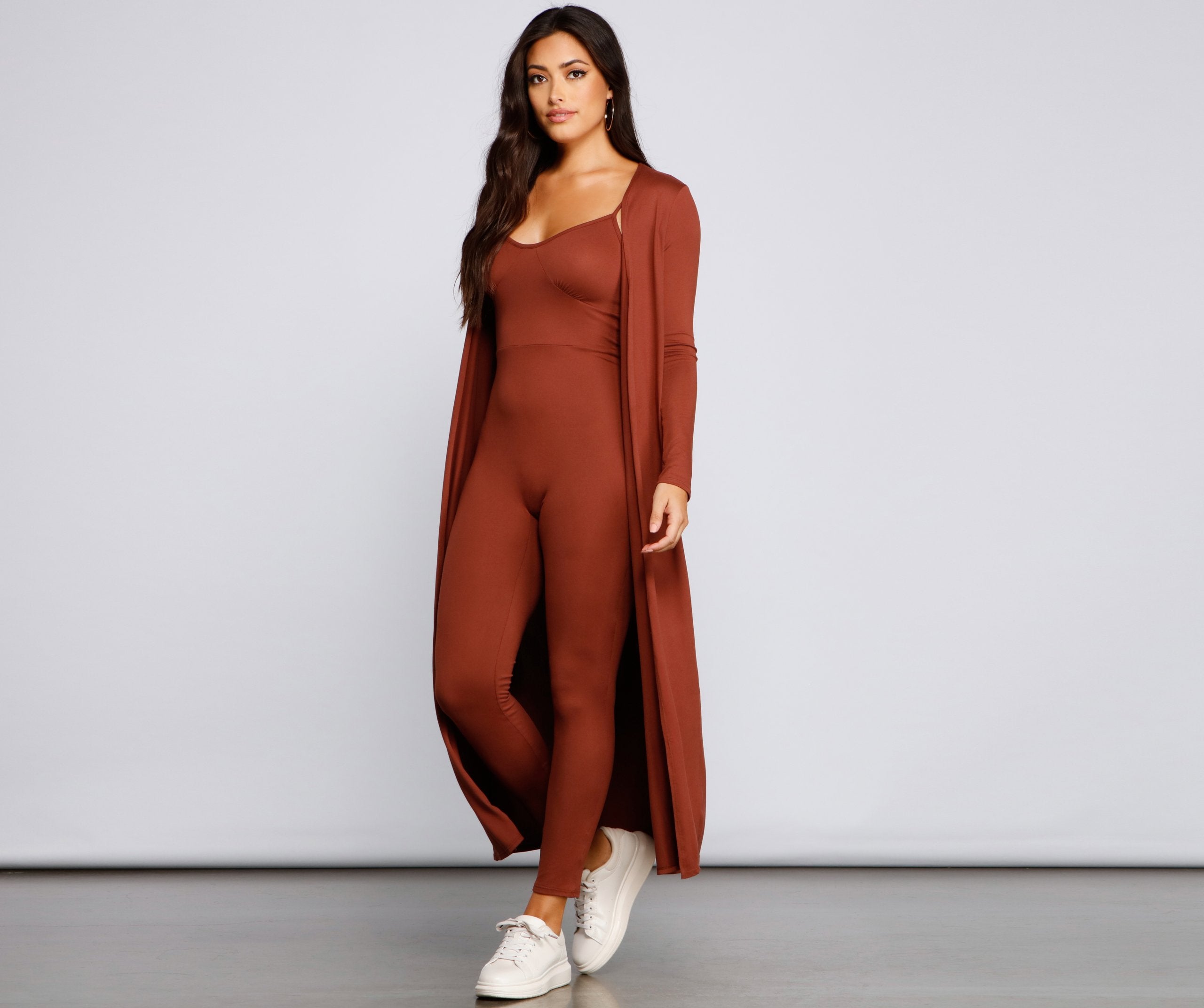 Classically Chic Brushed Knit Jumpsuit - Lady Occasions