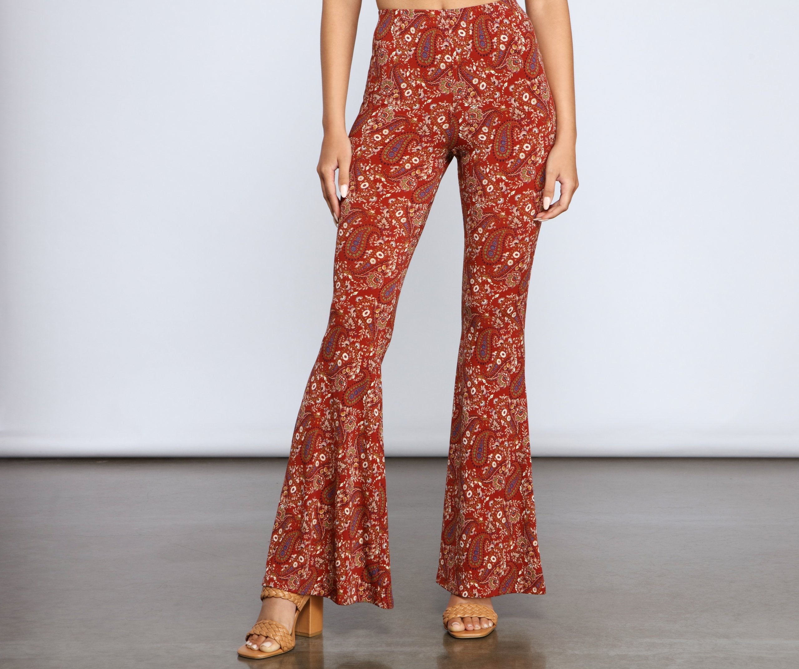 Paisley Chic High Waist Pants - Lady Occasions