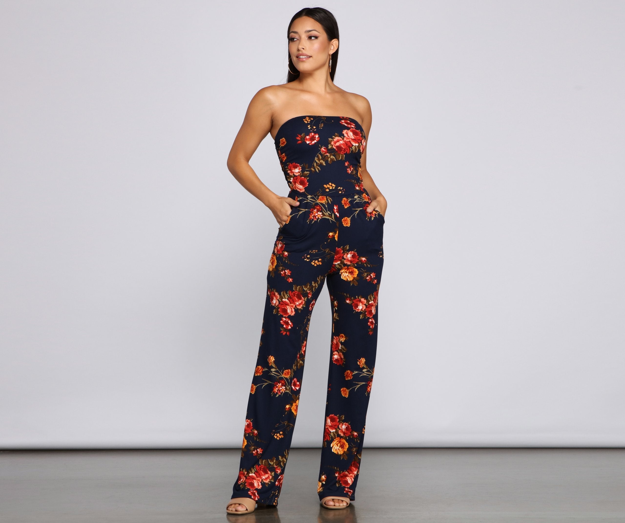 Medallion Marvel Strapless Jumpsuit - Lady Occasions