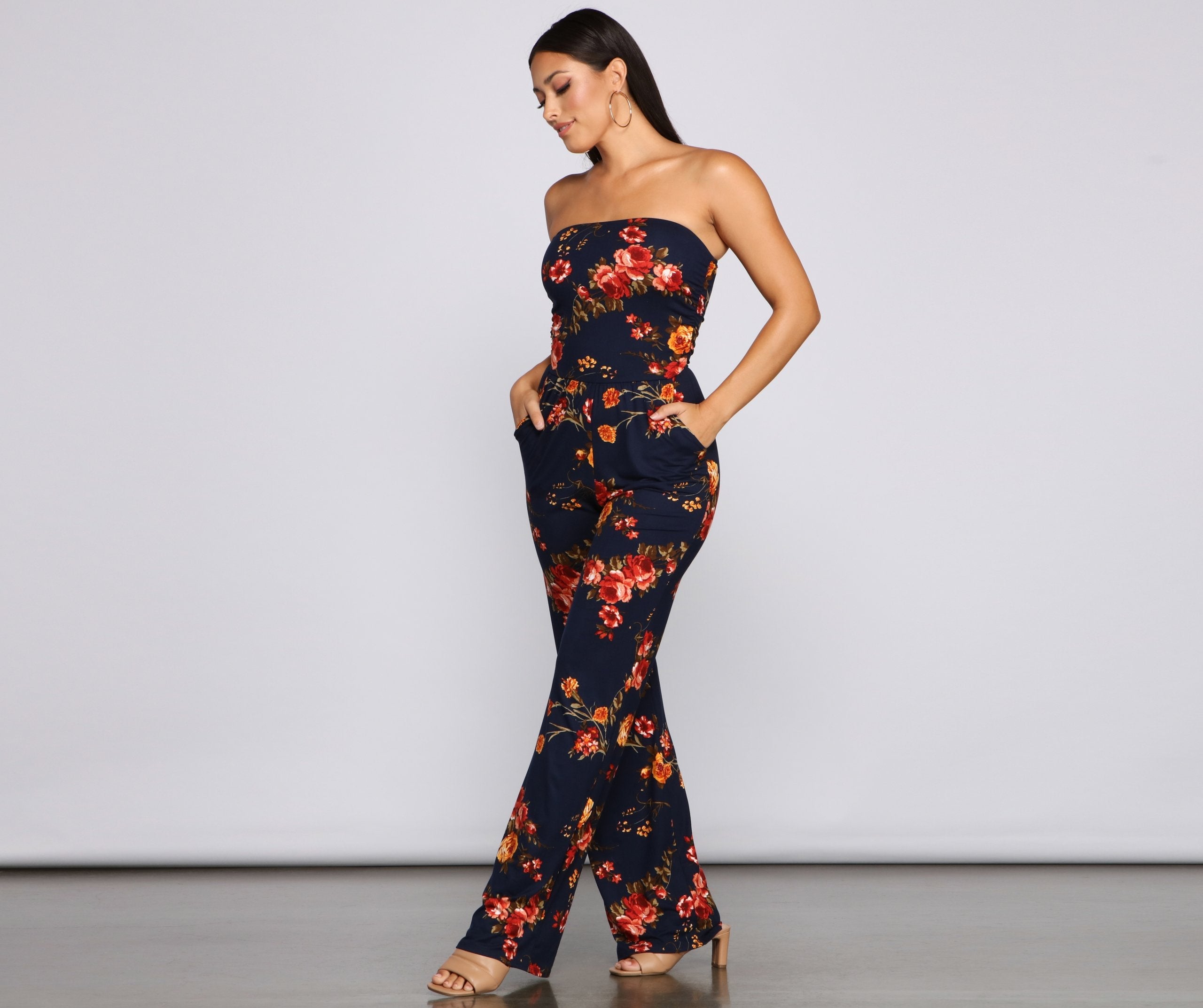 Medallion Marvel Strapless Jumpsuit - Lady Occasions