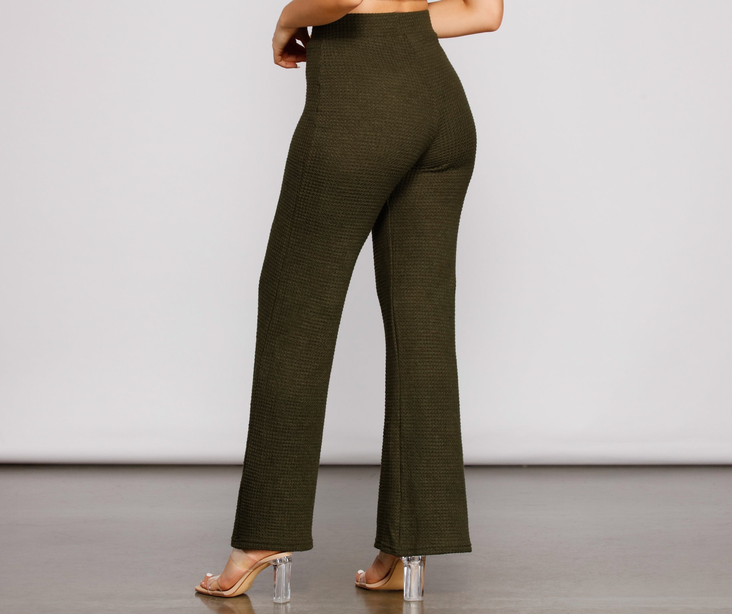 Trendy Textures High Waist Pants - Lady Occasions