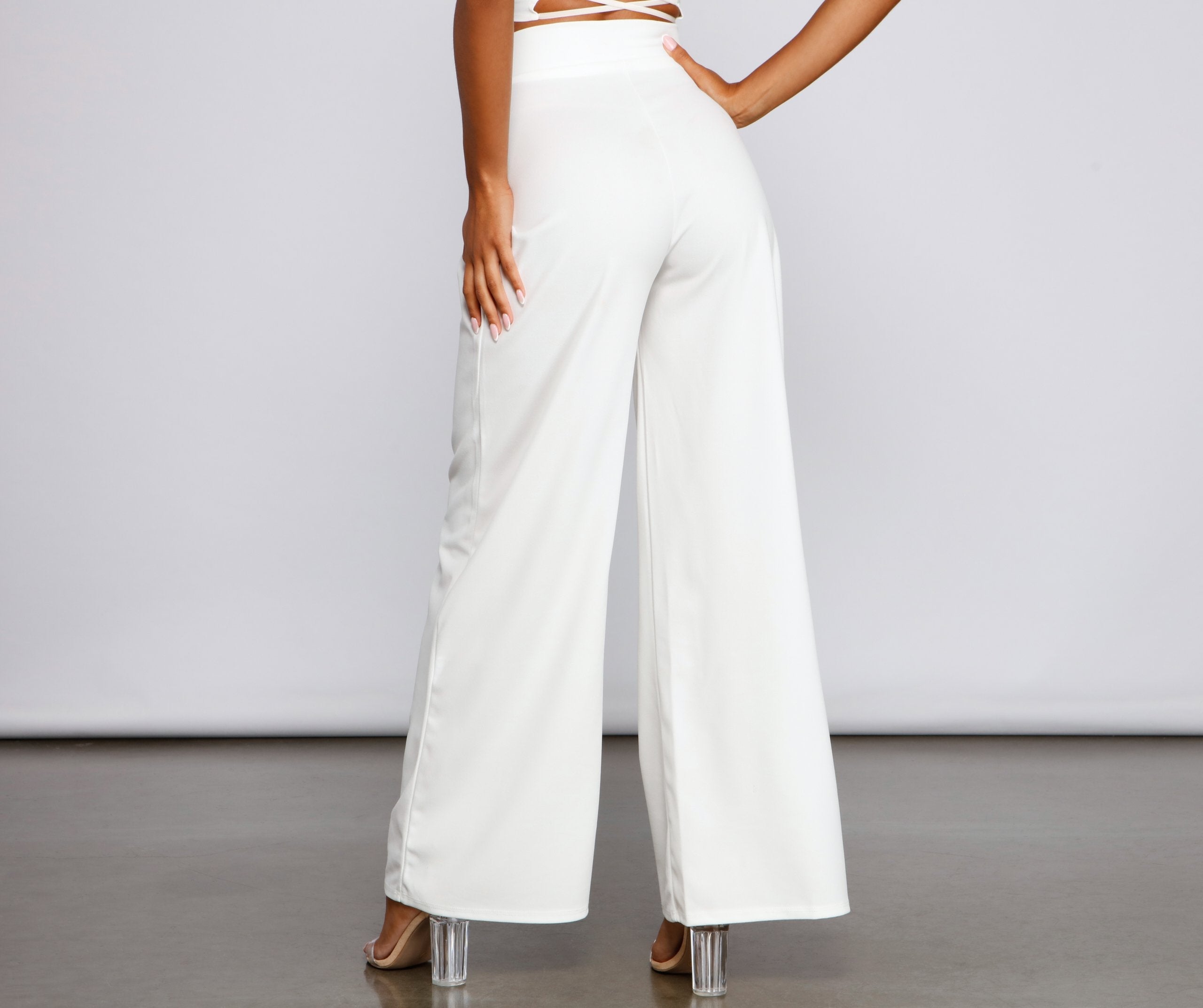 High Waist Pleated Wide Leg Pants - Lady Occasions