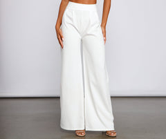 High Waist Pleated Wide Leg Pants - Lady Occasions