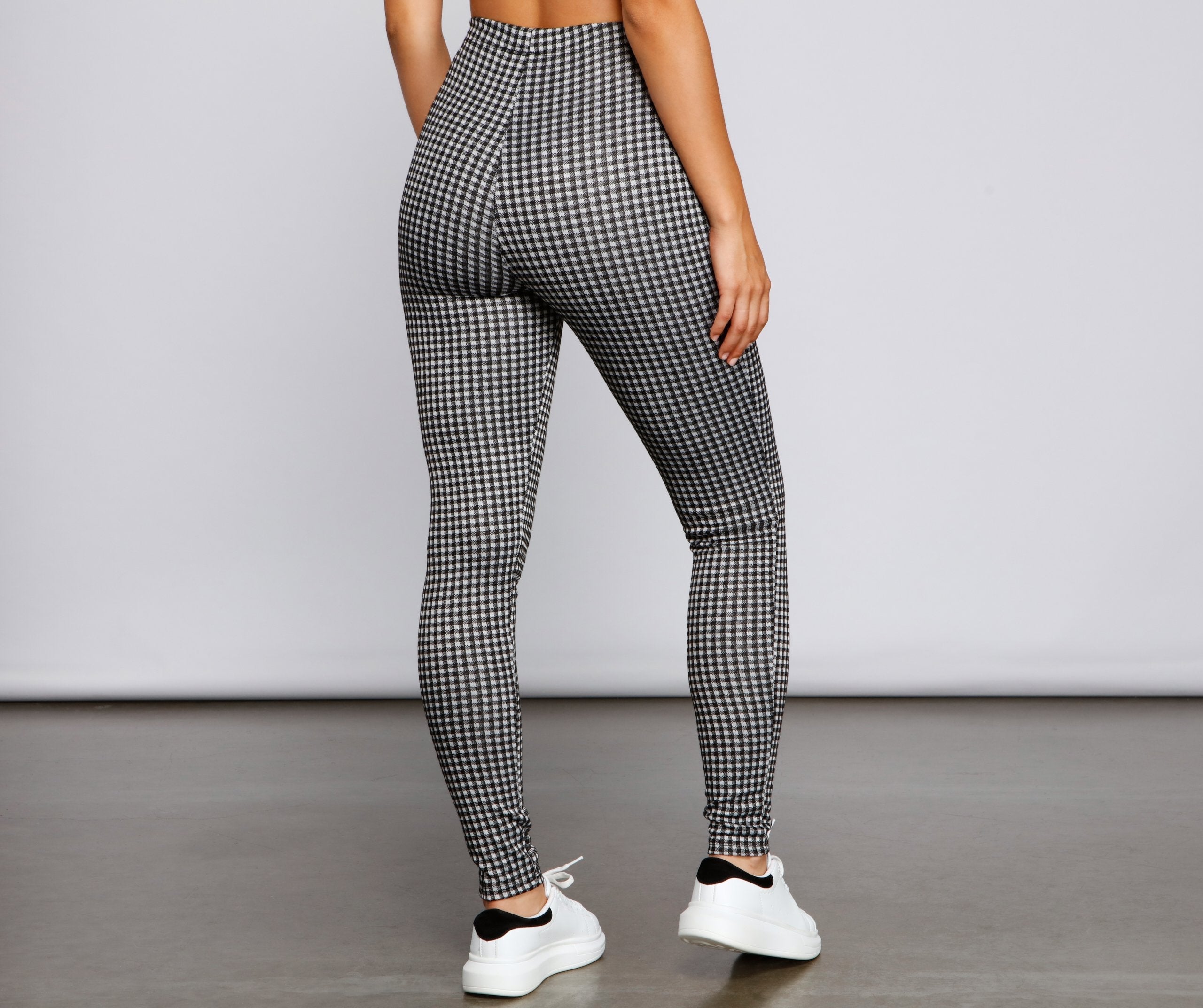 High Waist Plaid Leggings - Lady Occasions