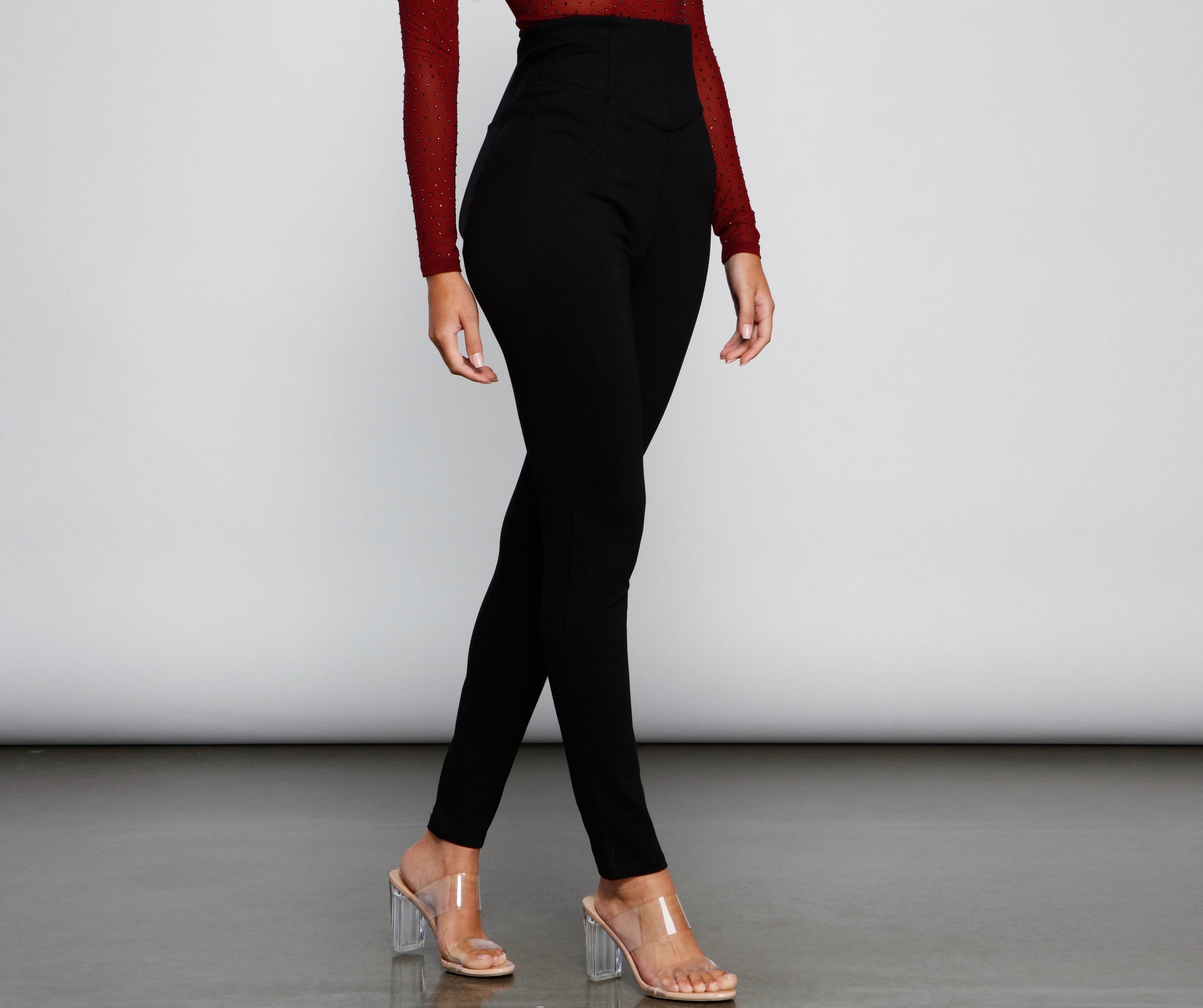 Classic High Waist Ponte Knit Leggings - Lady Occasions