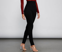 Classic High Waist Ponte Knit Leggings - Lady Occasions