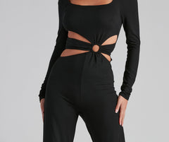 Stylish Affair O-Ring Wide Leg Jumpsuit - Lady Occasions