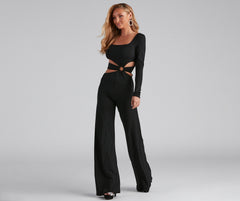 Stylish Affair O-Ring Wide Leg Jumpsuit - Lady Occasions