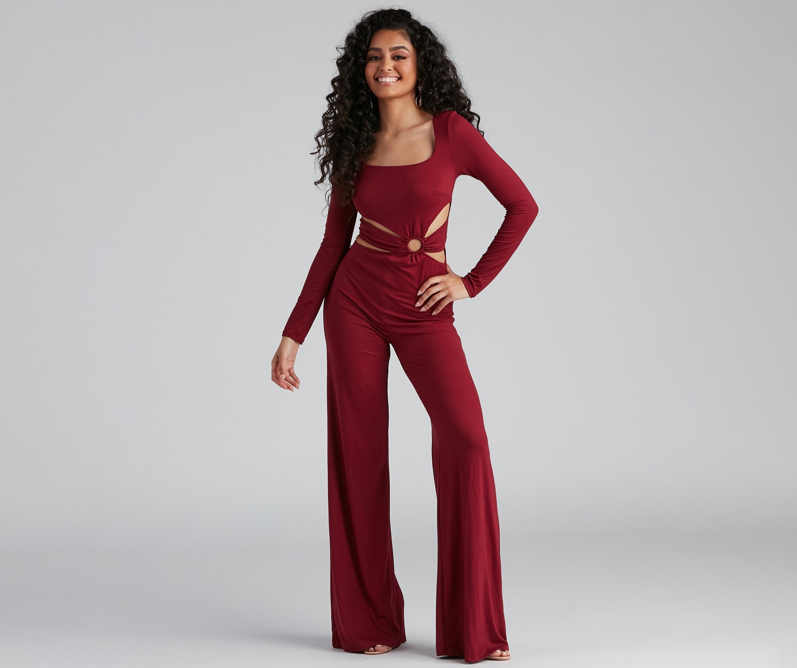 Stylish Affair O-Ring Wide Leg Jumpsuit - Lady Occasions