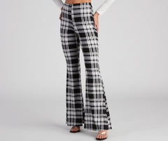 Mad About Plaid Flare Pants - Lady Occasions