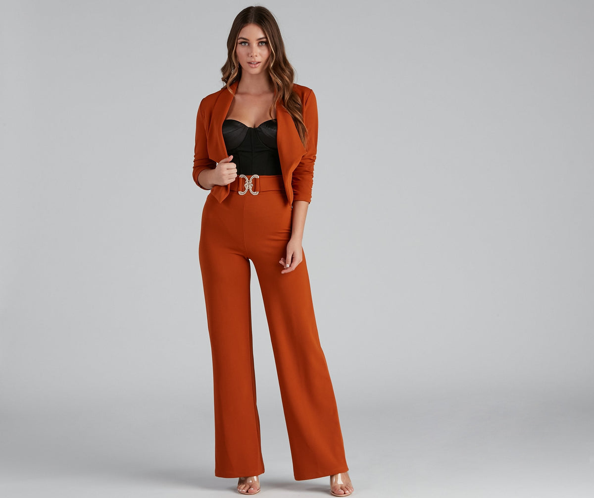 House Of Glam Belted Wide Leg Pants - Lady Occasions