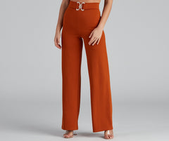 House Of Glam Belted Wide Leg Pants - Lady Occasions