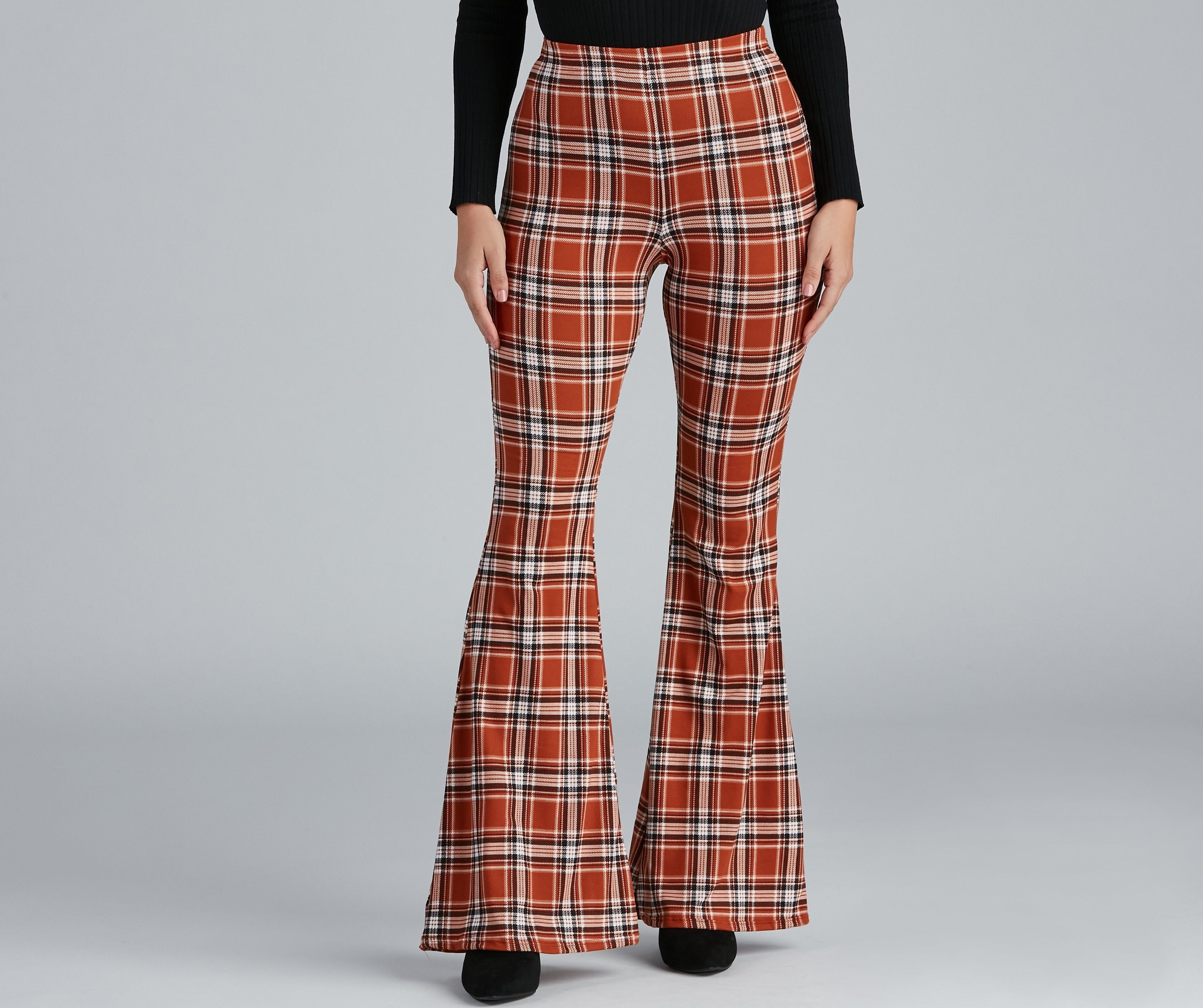 Keeping It Trendy Plaid High Waist Pants - Lady Occasions