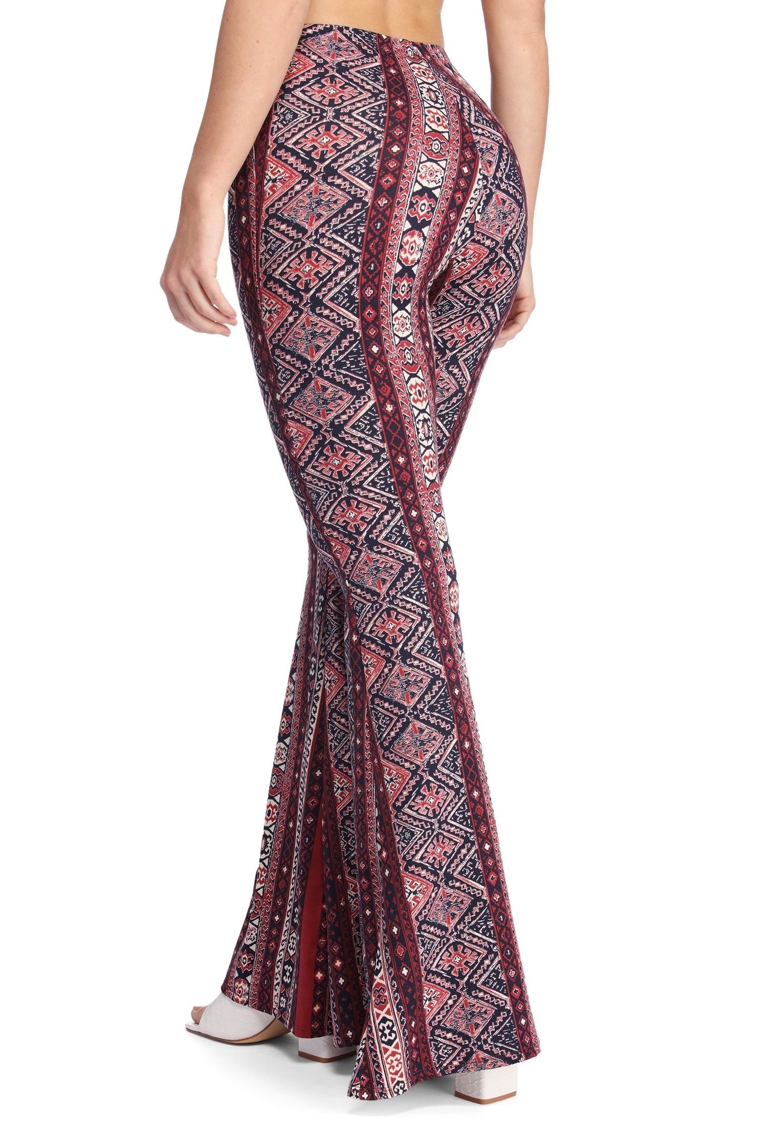 Boho Wanderer Paisley Flared Pants - Lady Occasions