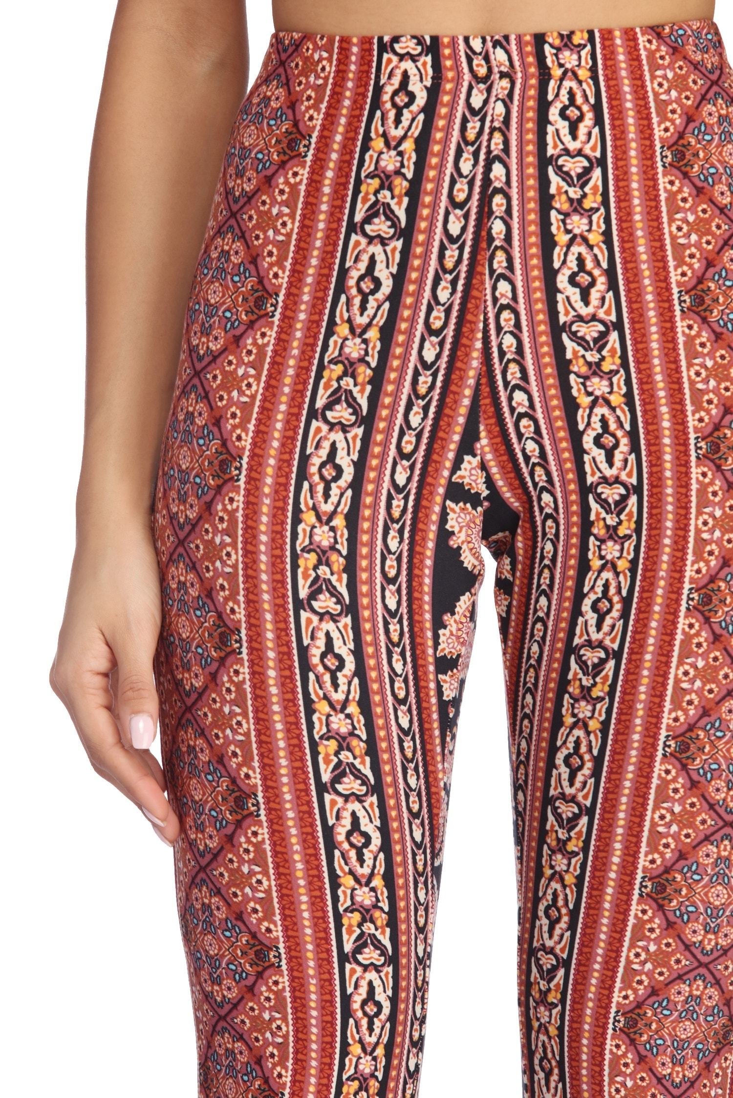 Boho Wanderer Paisley Flared Pants - Lady Occasions