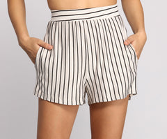 Sweet Stripes High Waist Shorts - Lady Occasions