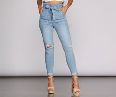 Rise Higher Paperbag Skinny Jeans - Lady Occasions