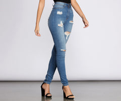 High Rise Super Destructed Skinny Jeans - Lady Occasions