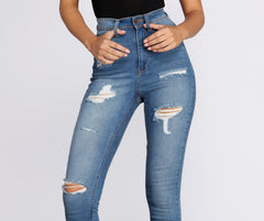 High Rise Super Destructed Skinny Jeans - Lady Occasions