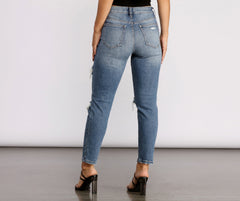 Tobi High Rise Distressed Mom Jeans - Lady Occasions