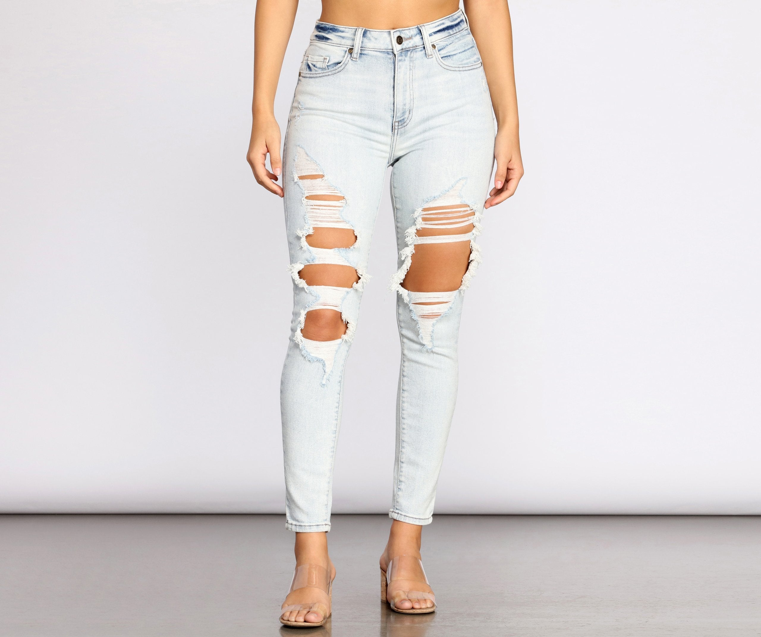 Bella High Rise Super Destructed Jeans - Lady Occasions