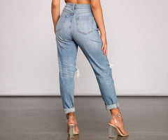 Rocky High Rise Destructed Boyfriend Jeans - Lady Occasions