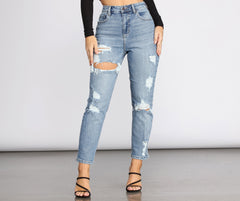 Chic Destruction High Rise Boyfriend Jeans - Lady Occasions