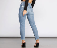 Chic Destruction High Rise Boyfriend Jeans - Lady Occasions