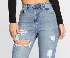 Chic Destruction High Rise Boyfriend Jeans - Lady Occasions