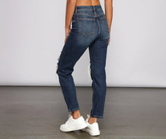 Tobi High Rise Destructed Mom Jeans - Lady Occasions