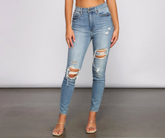 Bella Super High Rise Destructed Skinny Jeans - Lady Occasions